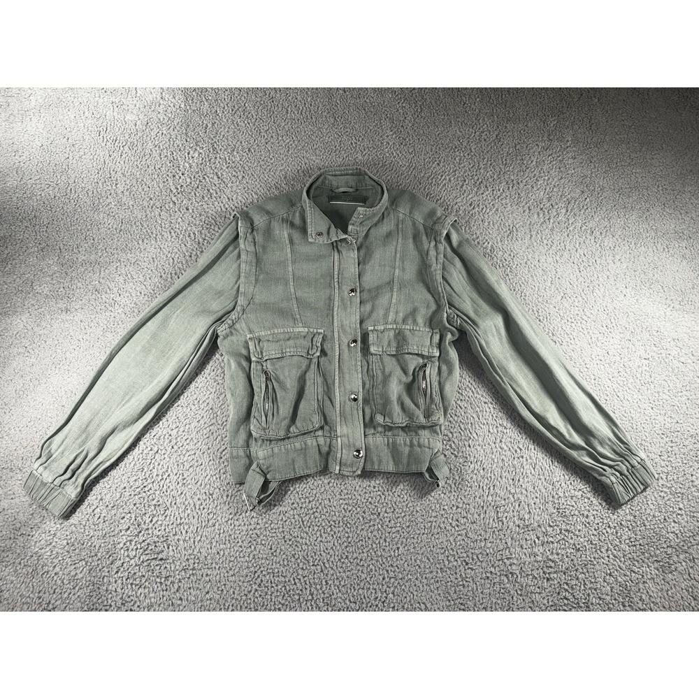 Blanknyc Jacket Women‎ XS Full Zip Linen Utility Steampunk Boho